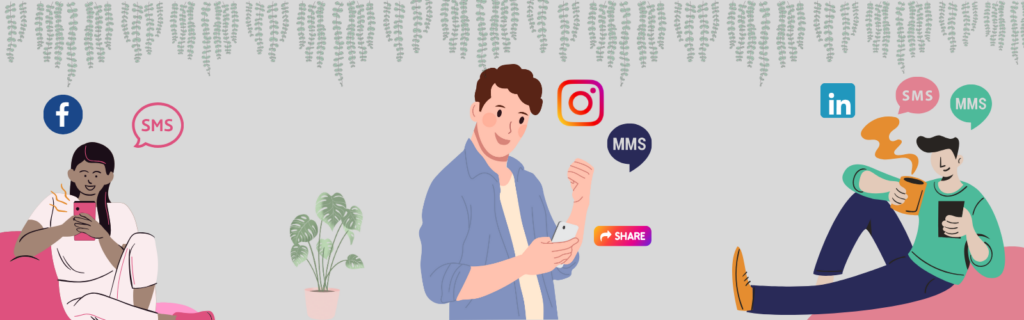 Combine MMS with social media sites such as Facebook, Instagram and Linkedin