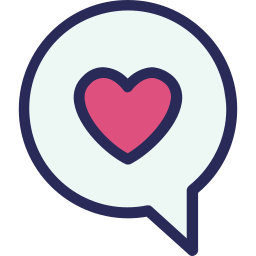 Heart in a messaging bubble