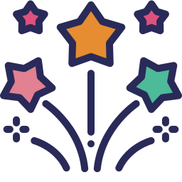 Tall bob icon: exploding stars